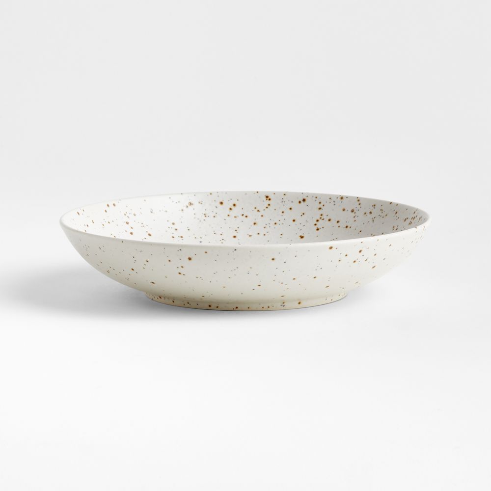 Craft Speckled White Stoneware Low Bowl