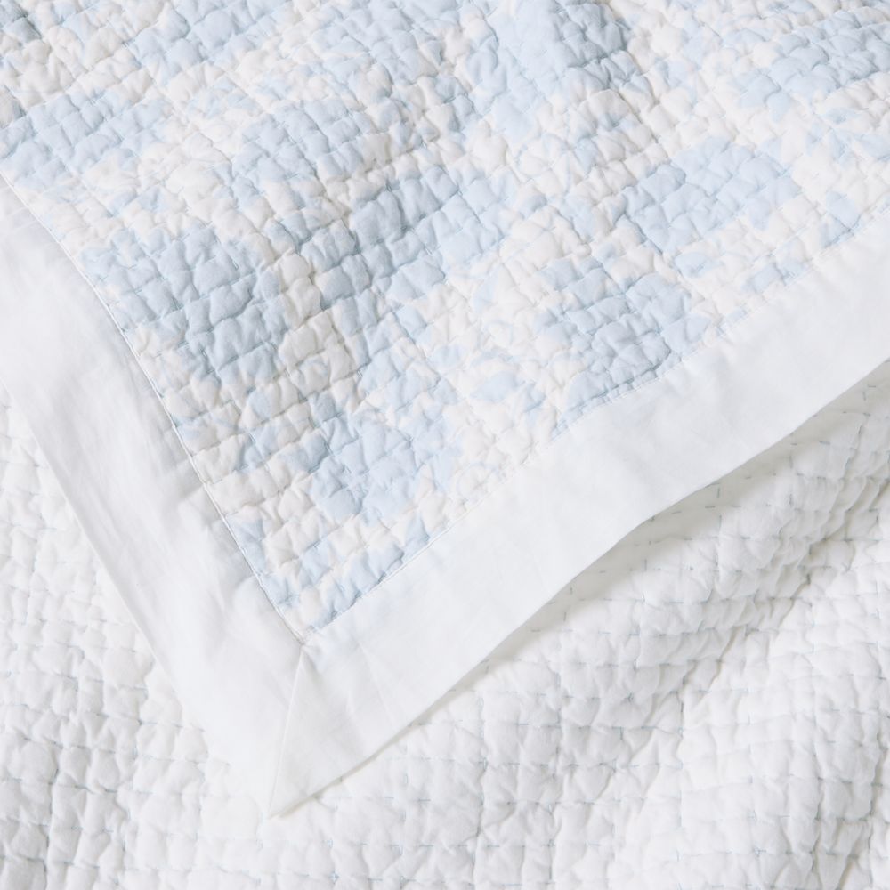 Alternative view of Celeste Cotton Light Blue Floral Quilt