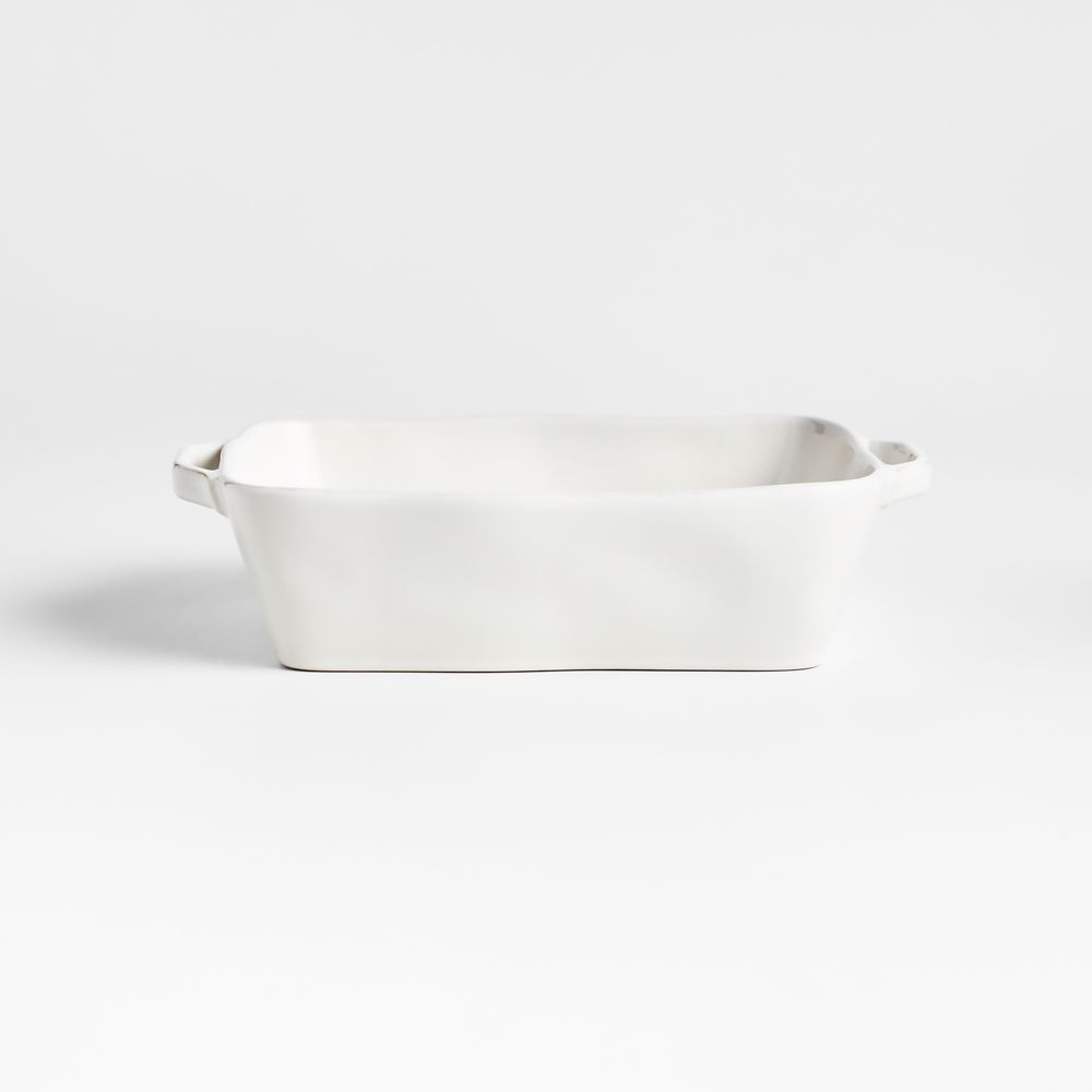 Marin 10"x7" White Stoneware Small Baker with Handles