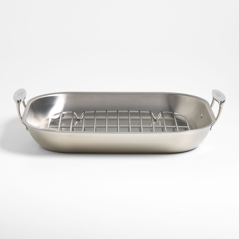 All-Clad D3 Curated Large 18.5" Flared Roasting Pan with Rack