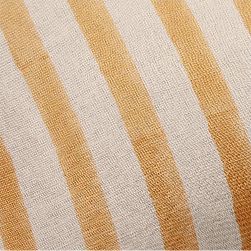 Alternative view of Yarra Stripe Fringe 24"x16" Marzipan Gold Throw Pillow