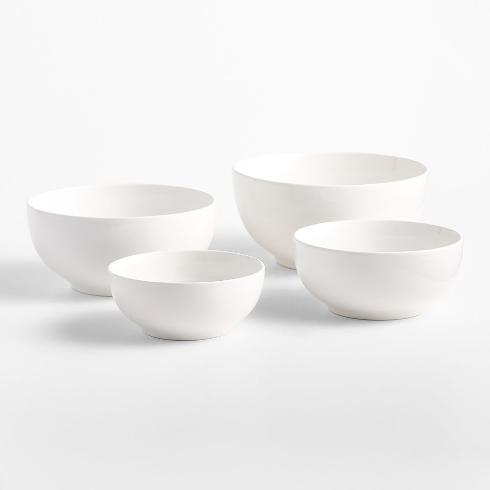 Aspen Coupe Stoneware Mixing and Serving Bowls, Set of 4