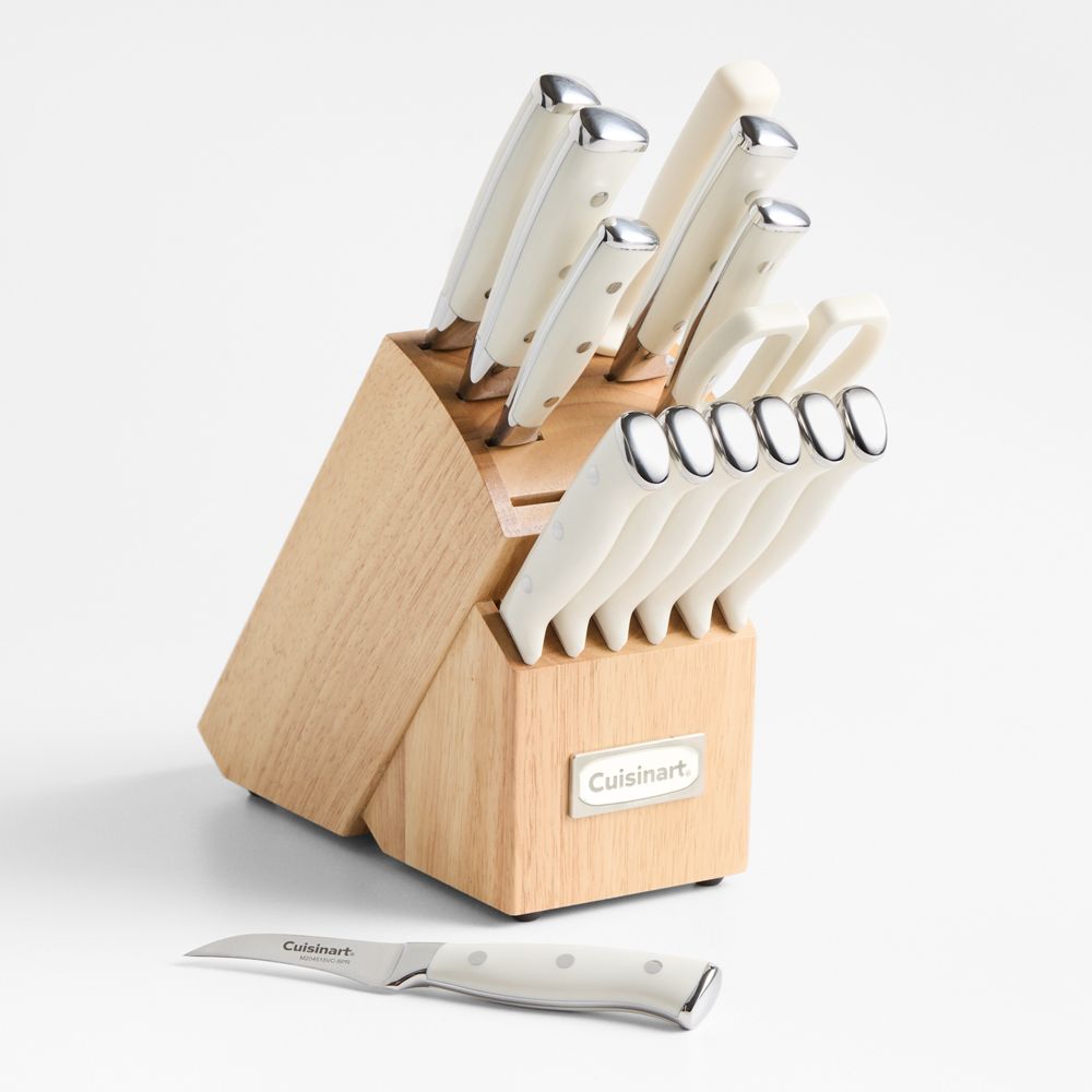 Cuisinart Vanilla Creme Triple Rivet 15-Piece Knife Block Set