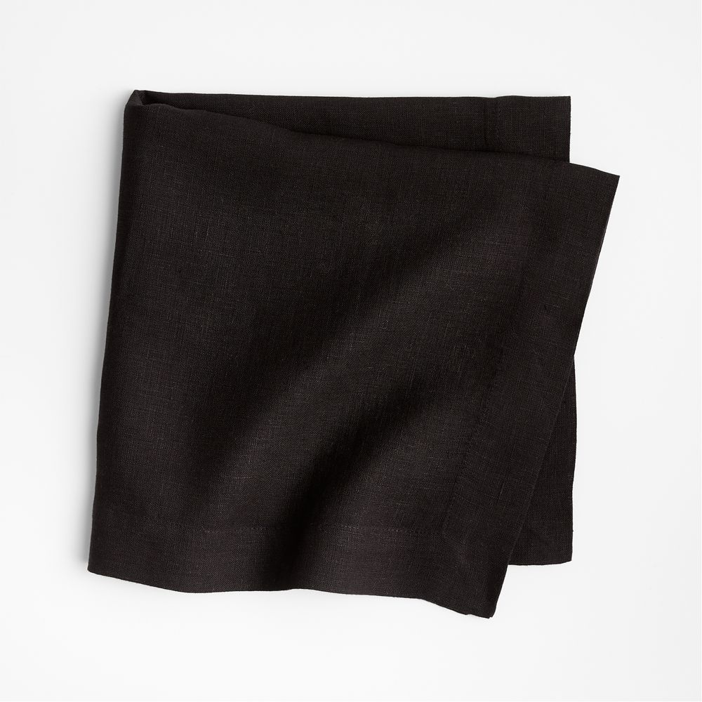 Marin Ink Black European Linen Napkin
