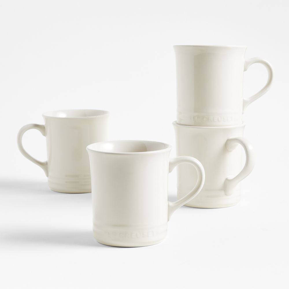 Le Creuset 14-oz. Cream Stoneware Mugs, Set of 4
