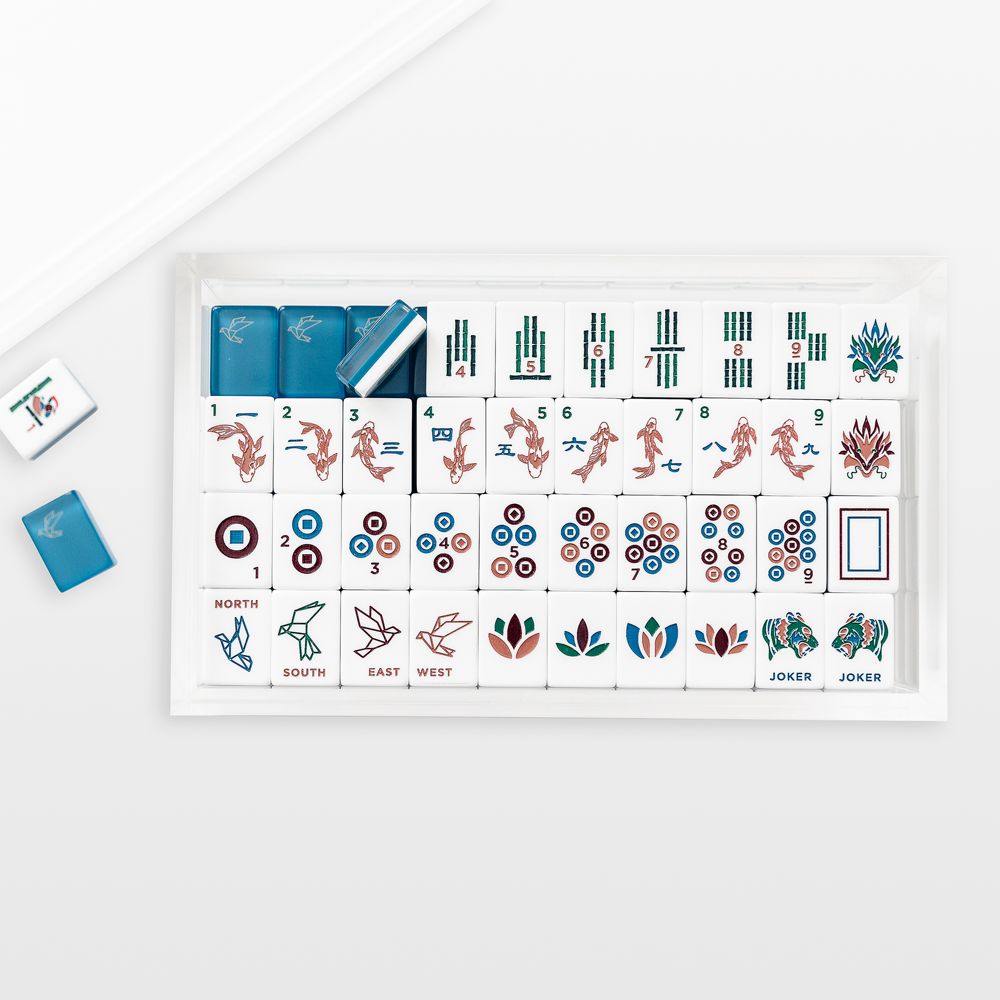 Bam Bird Boutique Origami Azure Mahjong Tiles