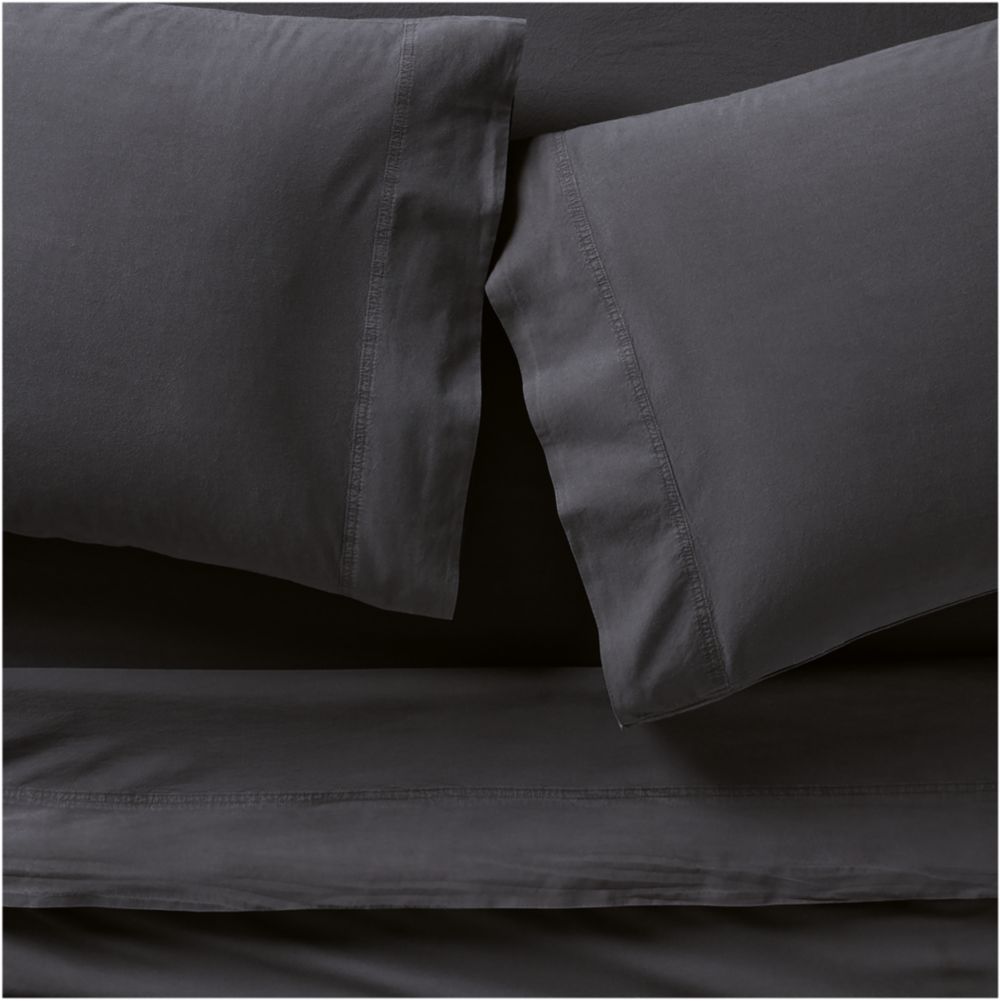 Favorite Washed Organic Cotton Midnight Navy Blue Bed Sheet Set