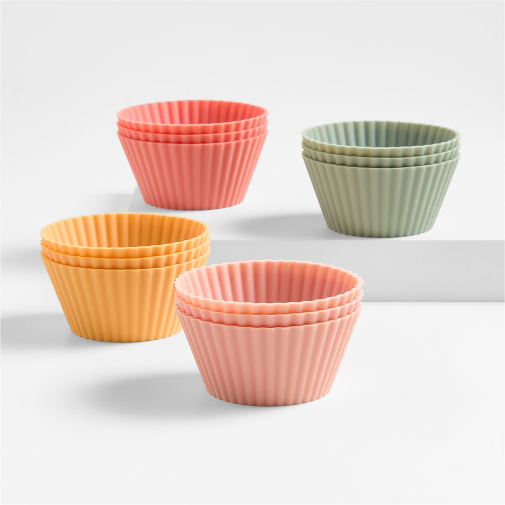 Crate & Barrel Multicolor Silicone Baking Cups, Set of 12