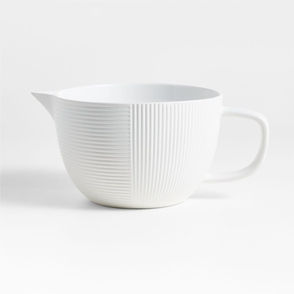 Crate & Barrel Hanno White Ceramic Batter Bowl