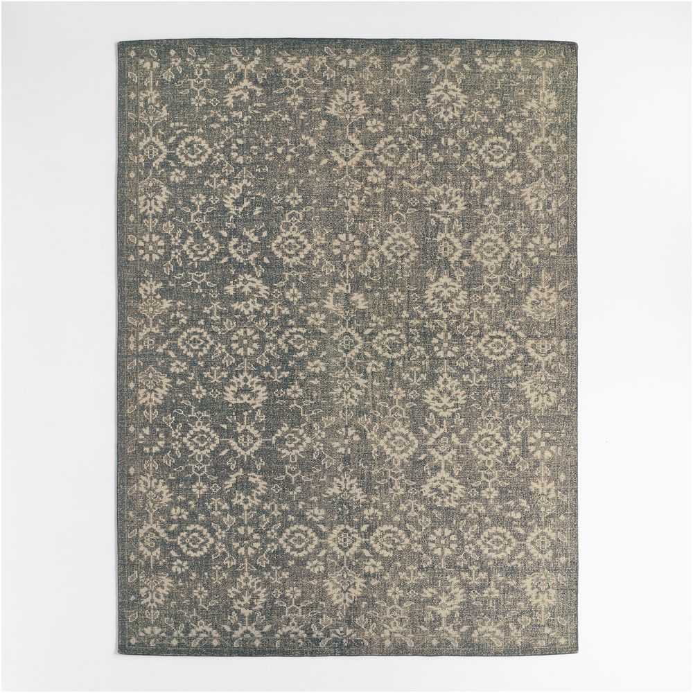 Positano Performance Traditional Grey Handknotted Area Rug