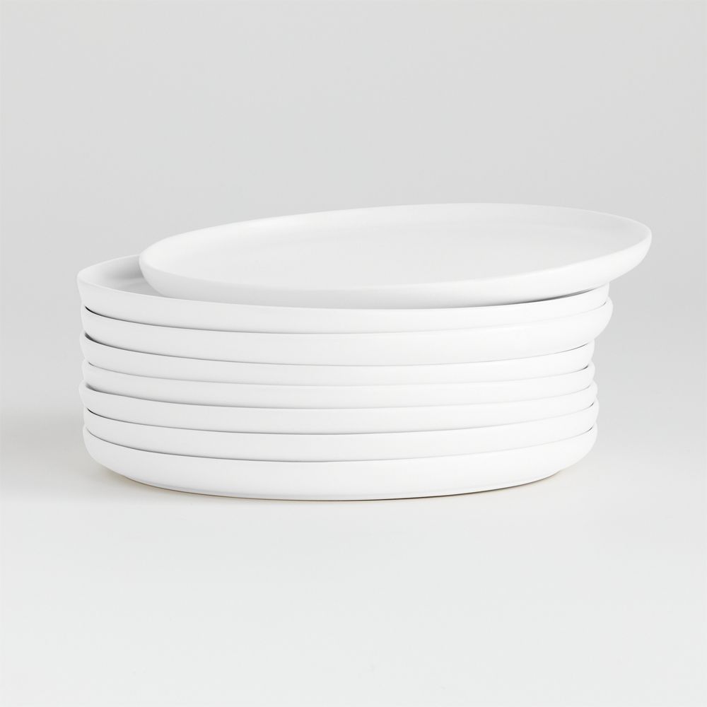 Wren Matte White Salad Plates, Set of 8