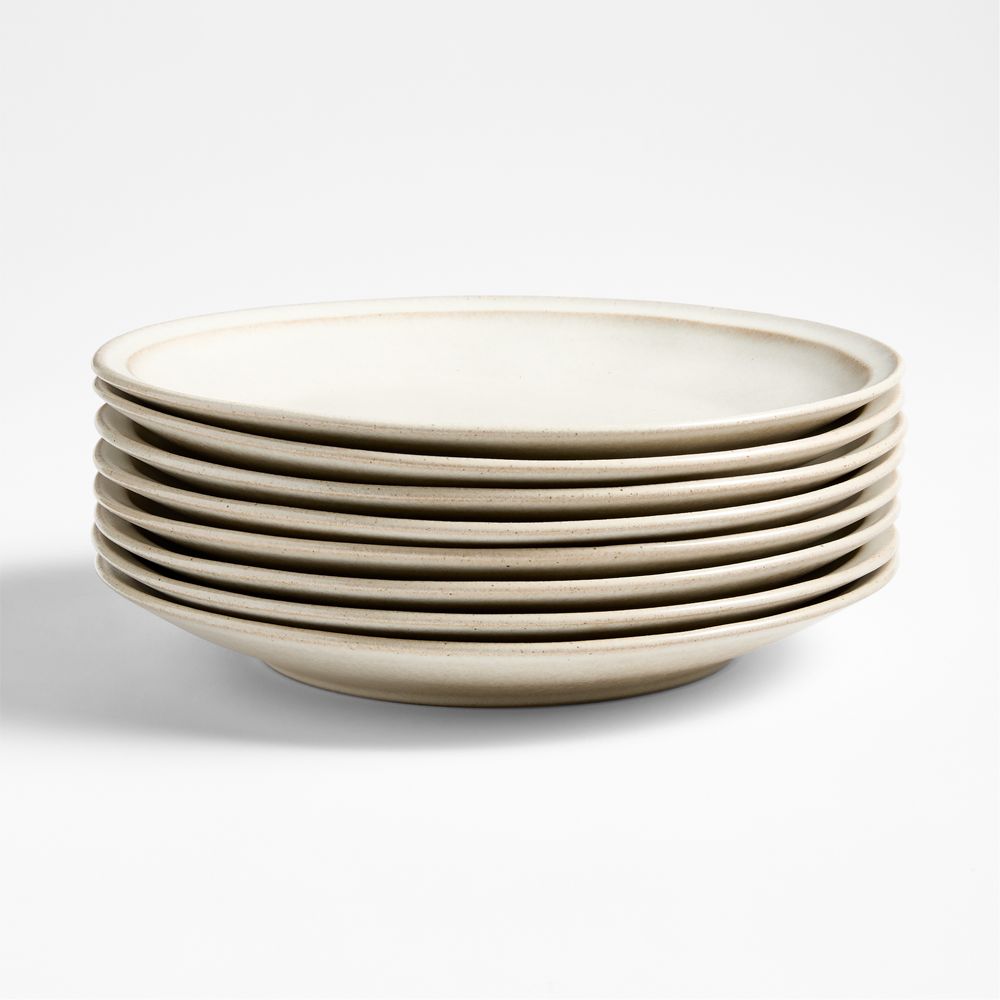 Prairie Natural Recycled Stoneware Dinner Plates, Set of 8