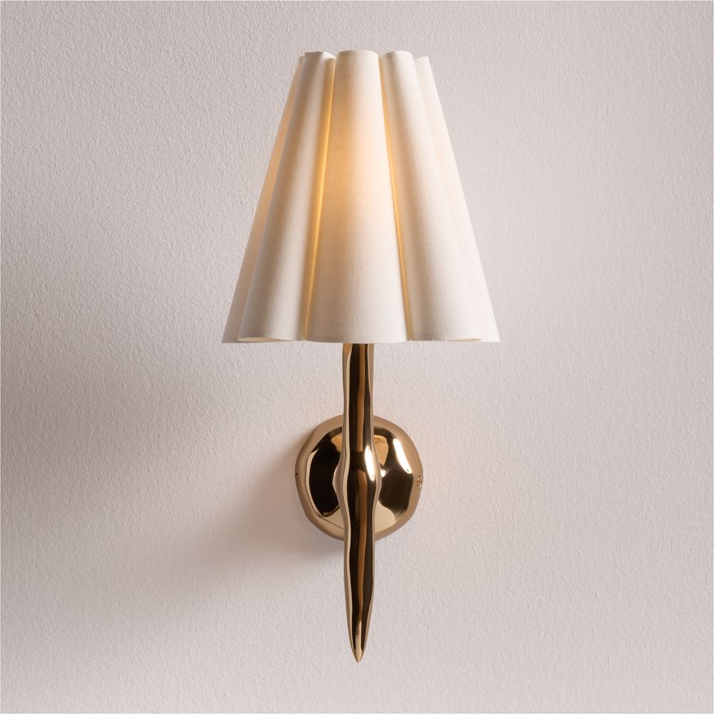 Colette Hammered Brass Wall Sconce Light