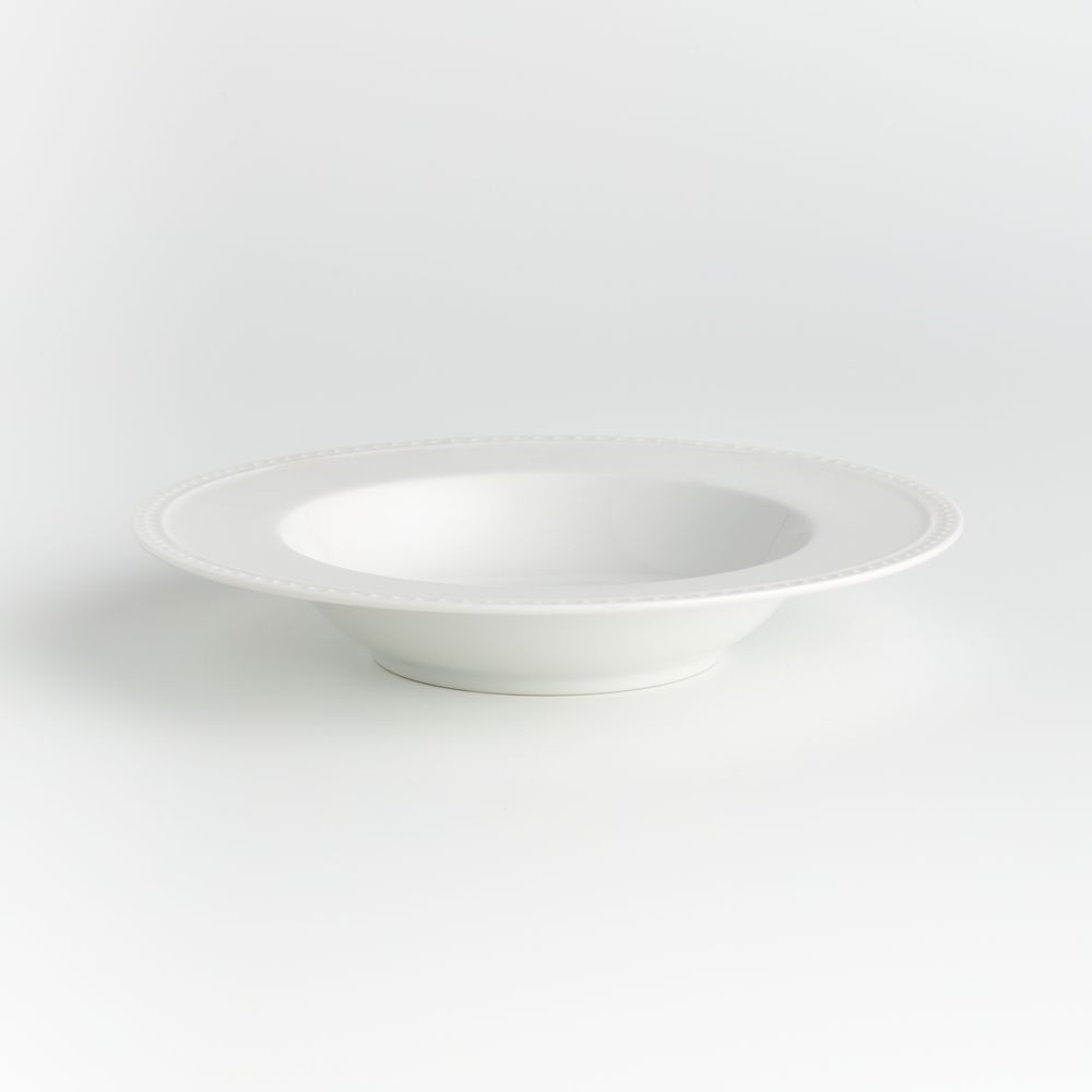 Staccato White Porcelain Low Bowl