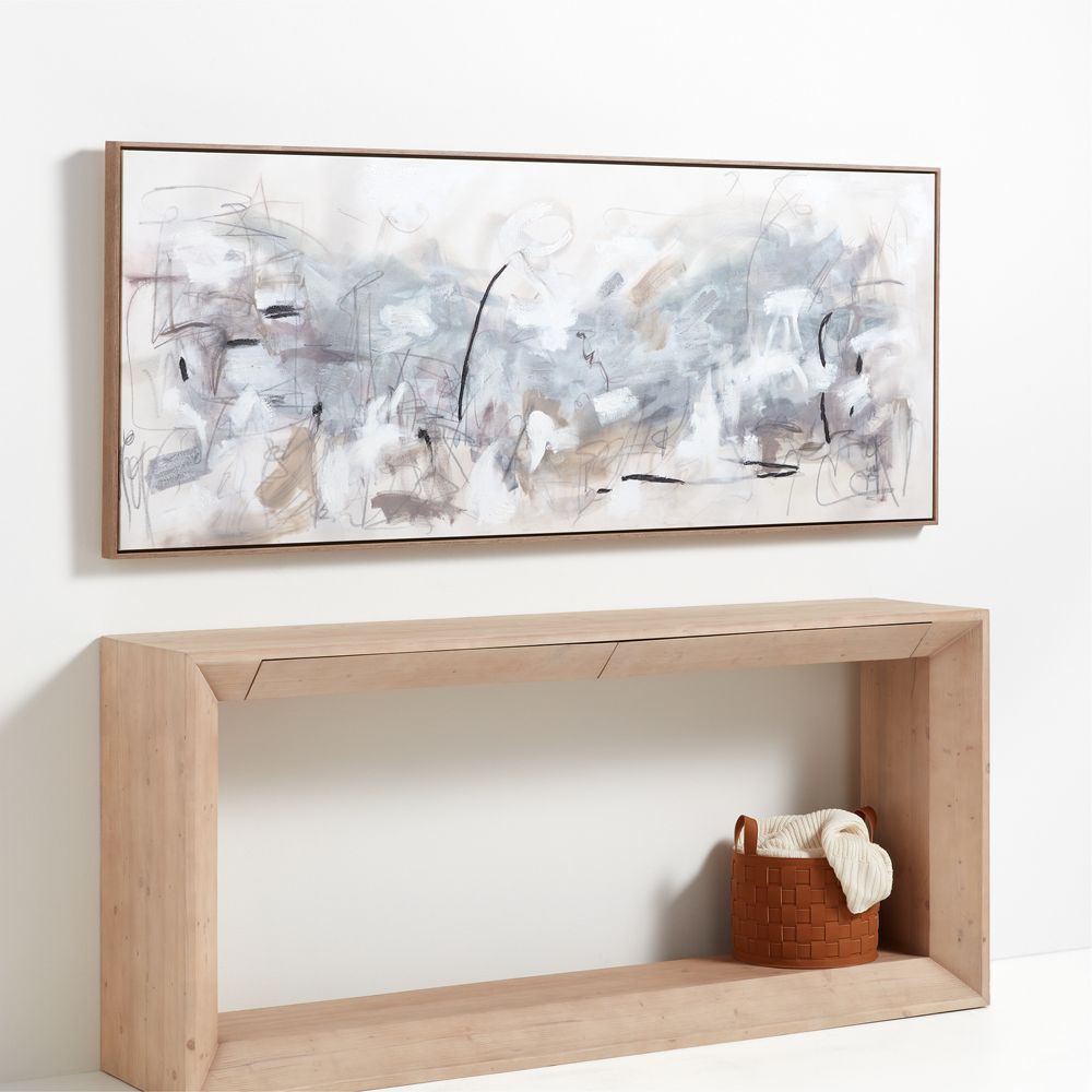 "Path To Light Print" by Huda Hashim Hand-Painted 77.25"x31.25" Framed Wall Art Print
