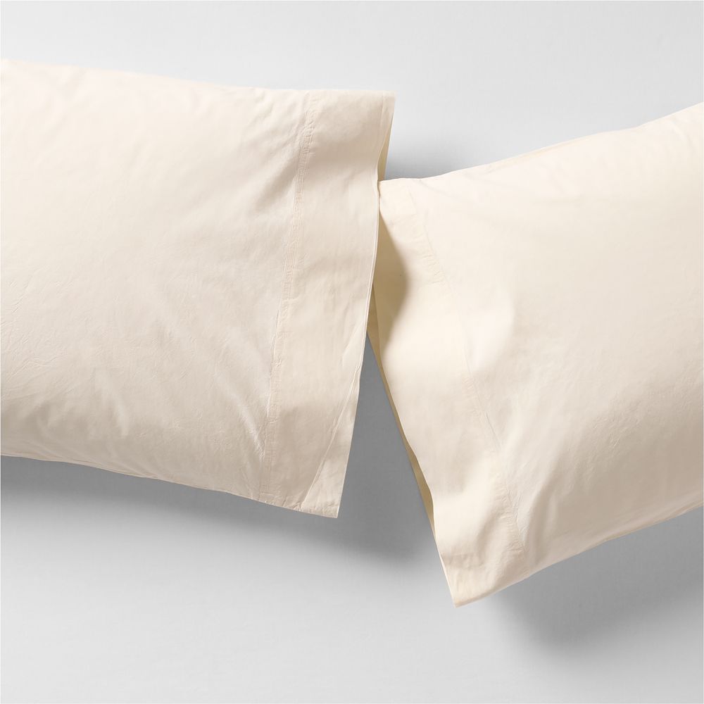 Favorite Washed Organic Cotton Undyed Pillowcases, Set of 2