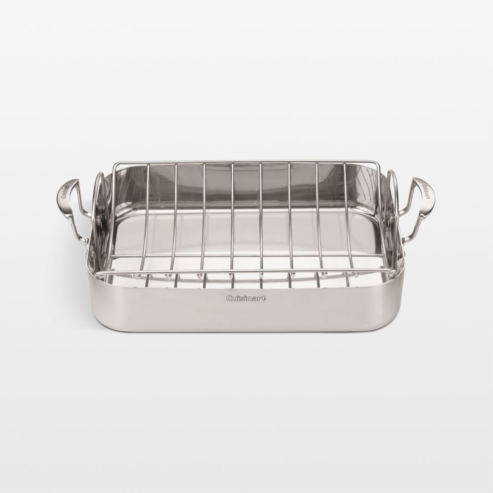 Cuisinart MultiClad Pro Triple Ply Stainless Cookware 16" Roasting Pan with Rack