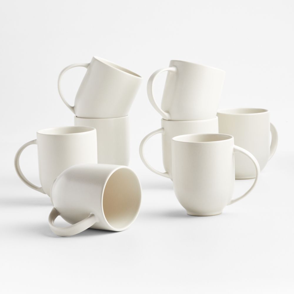 Craft 11.5-oz. Linen Cream Stoneware Mugs, Set of 8