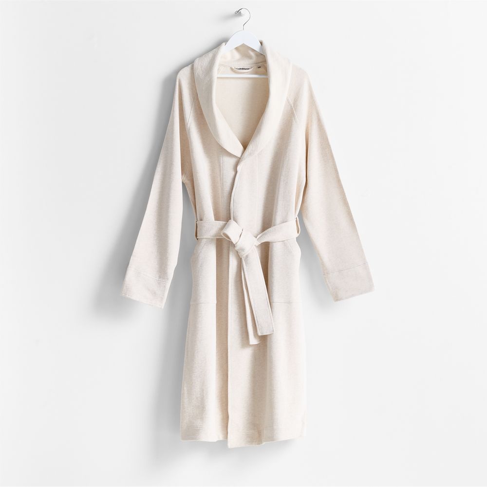Organic Cotton Jersey Heathered Ivory Bath Robe