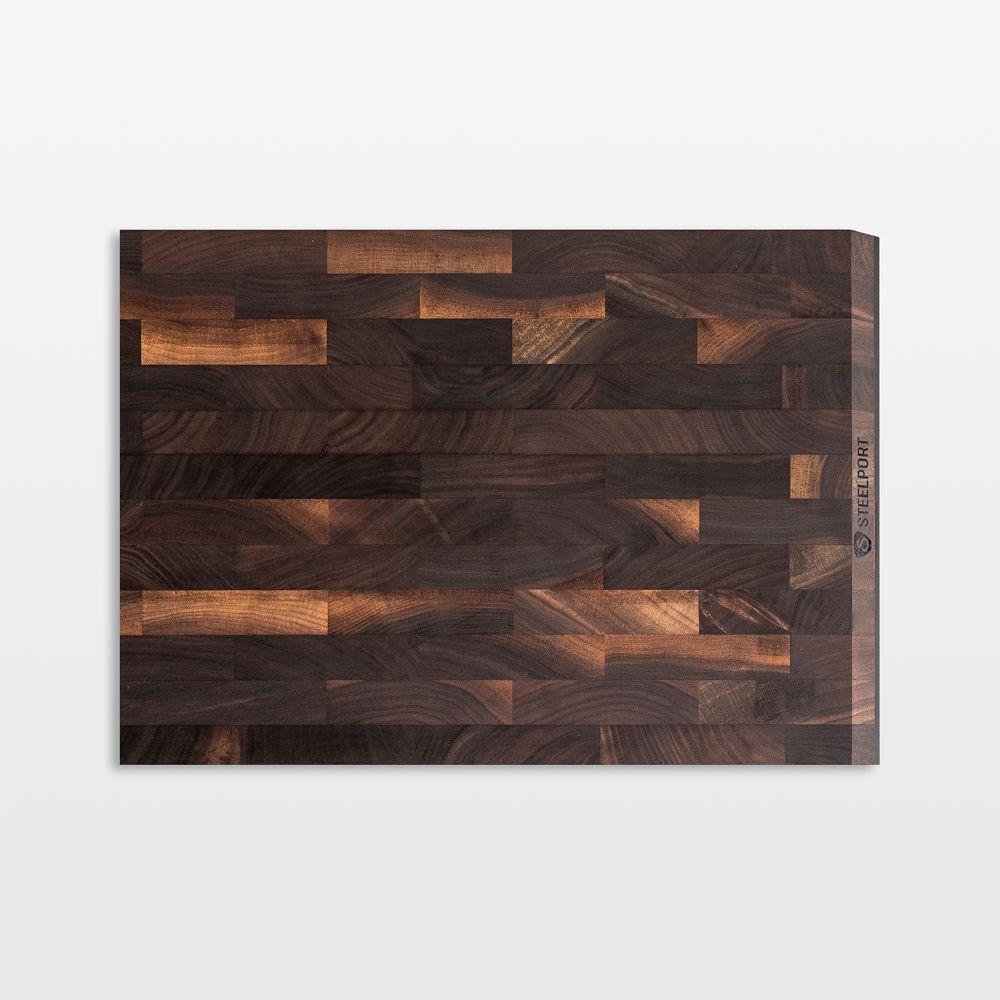 STEELPORT SteelCore 2-in-1 Walnut End-Grain Cutting Board, 13"x9"