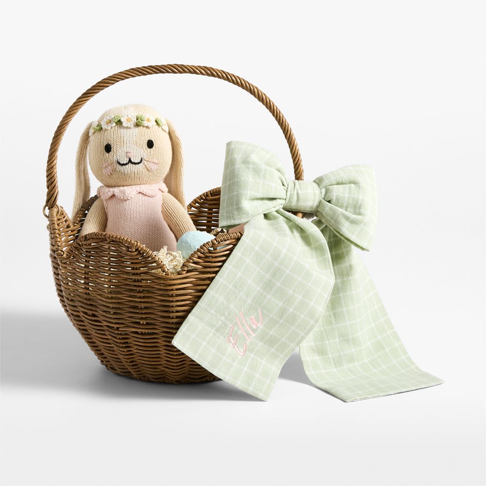 Organic Basket Bow in Seafoam Green