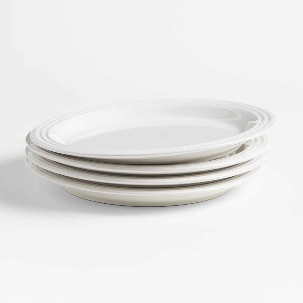 Le Creuset White Dinner Plates, Set of 4