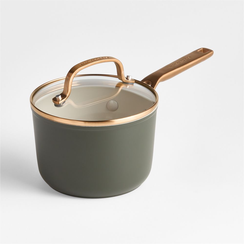 KitchenAid Design Series Evergreen Ceramic Nonstick Induction 2-Qt. Saucepan with Lid
