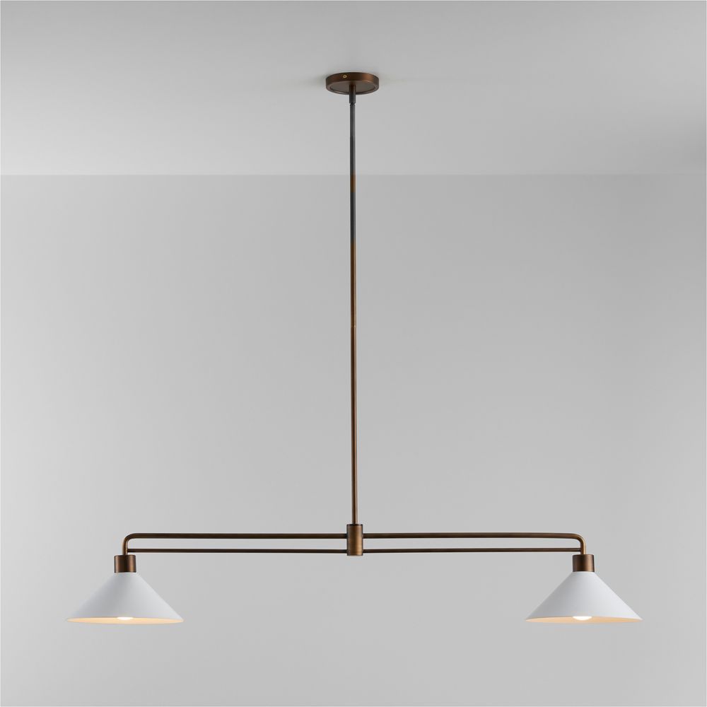 Andre White & Brass Single Pendant Light