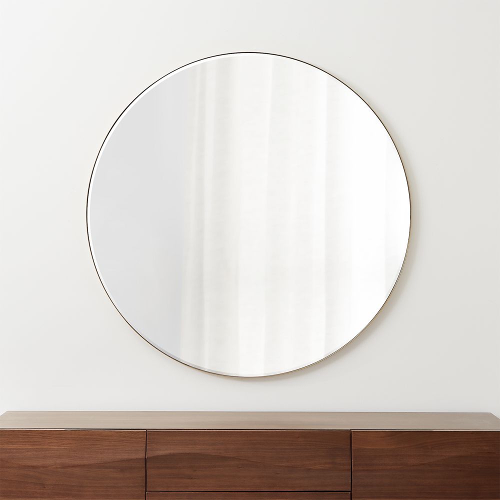 Edge Brass Round Wall Mirror 48"
