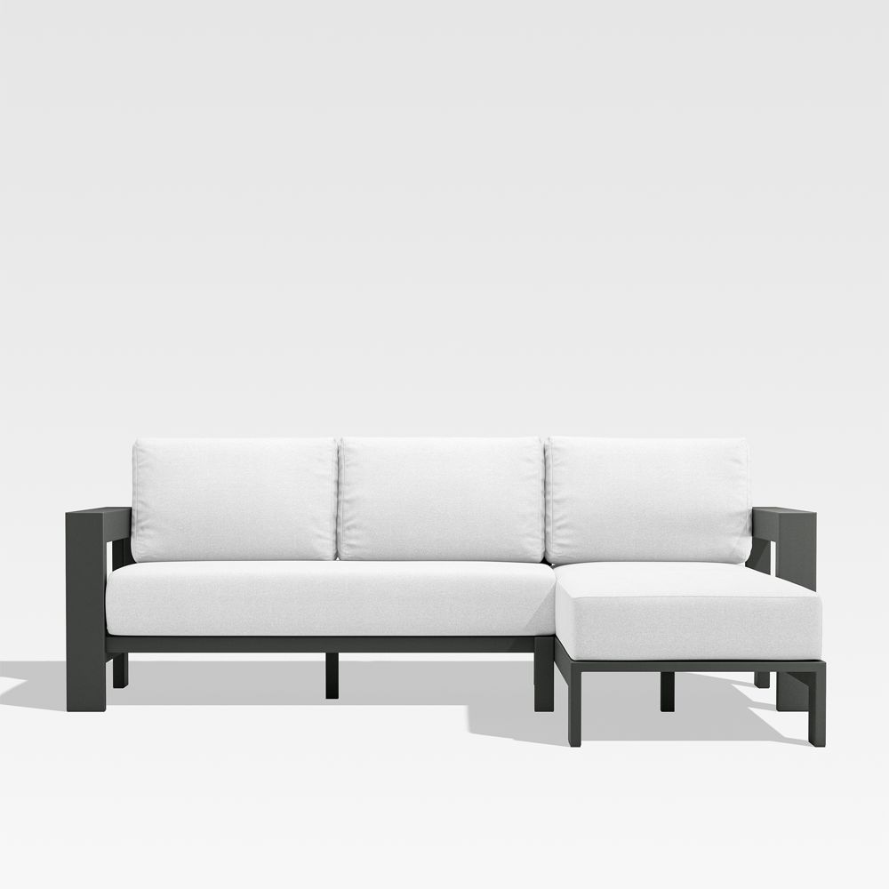 Walker 2-Piece Right-Arm Chaise Metal Outdoor Sectional with Sunbrella Cushions