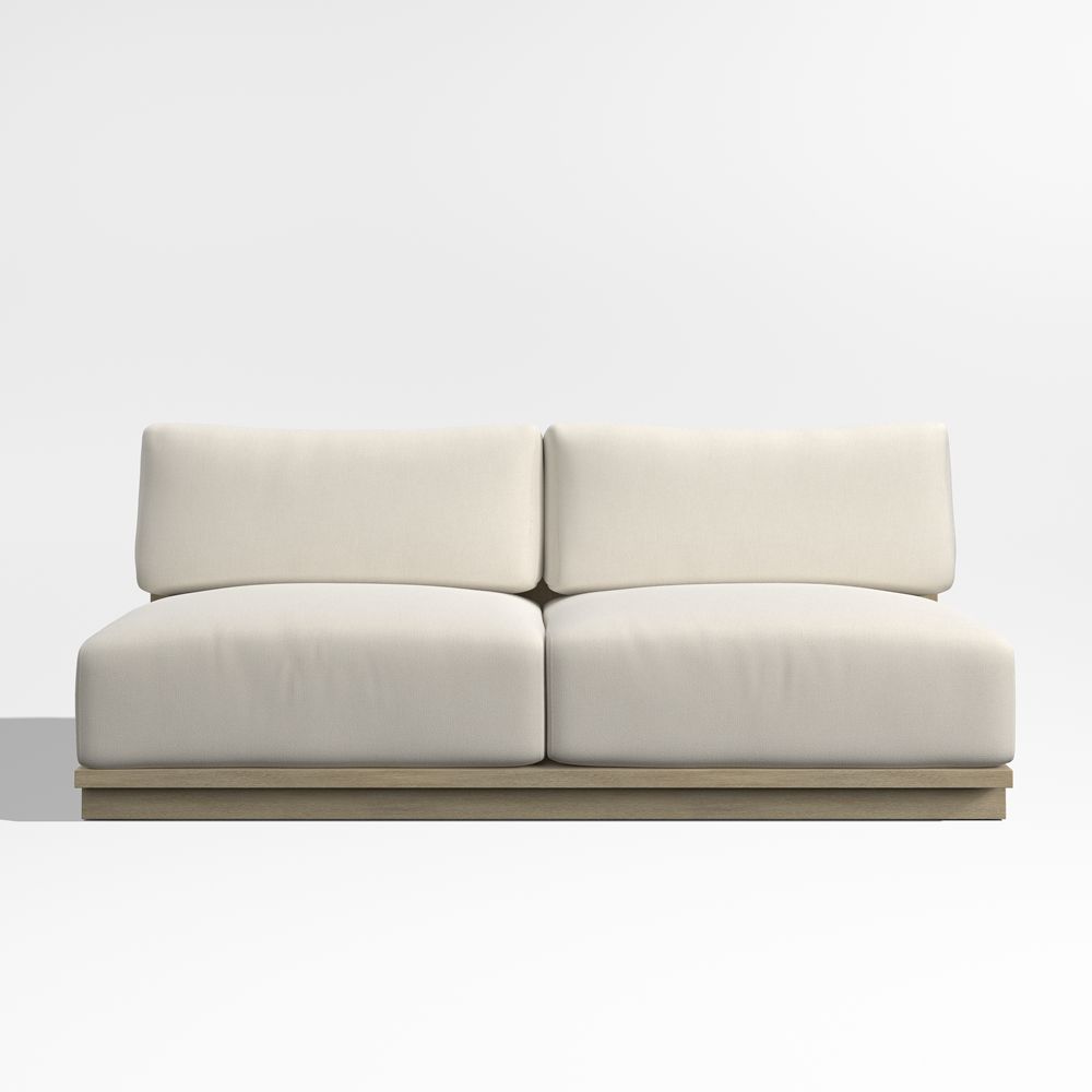 Mallorca 68" Wood Armless Outdoor Sofa with Cushions