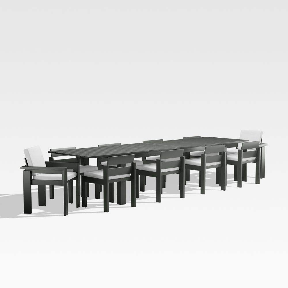 Walker Metal Extendable Outdoor Dining Table Set with Sunbrella Cushions (68"-144")