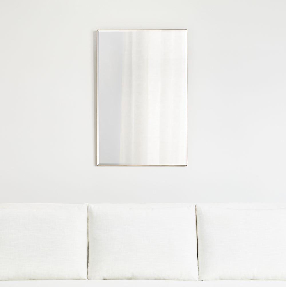 Edge Brass Rectangle Wall Mirror 24"x36"