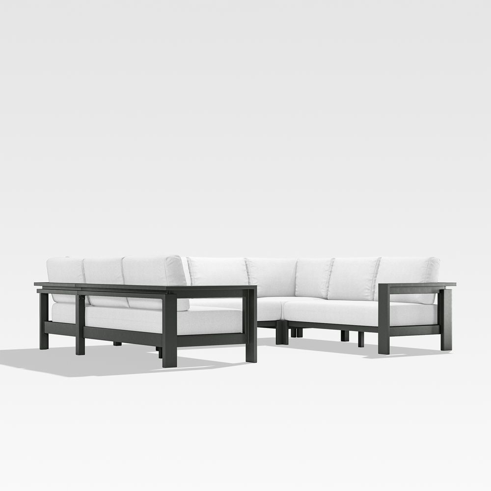 Walker 5-Piece U-Shaped Metal Outdoor Sectional Sofa with Sunbrella Cushions