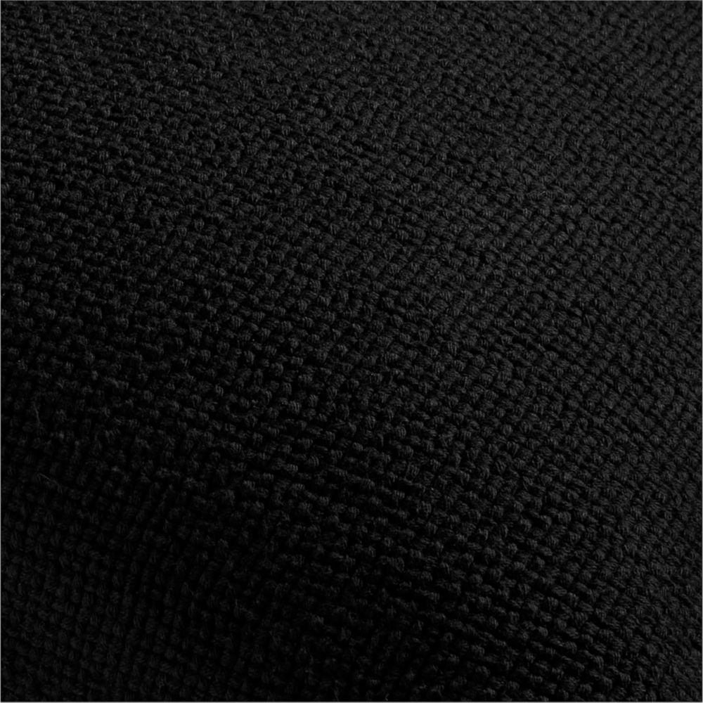 Organic Cotton Basketweave 20"x20" Ink Black Throw Pillow- Image 2