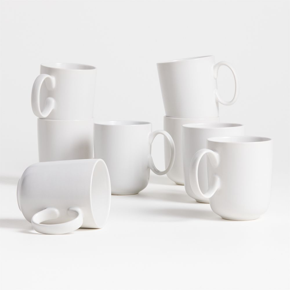 Wren 14-oz. Matte White Mugs, Set of 8