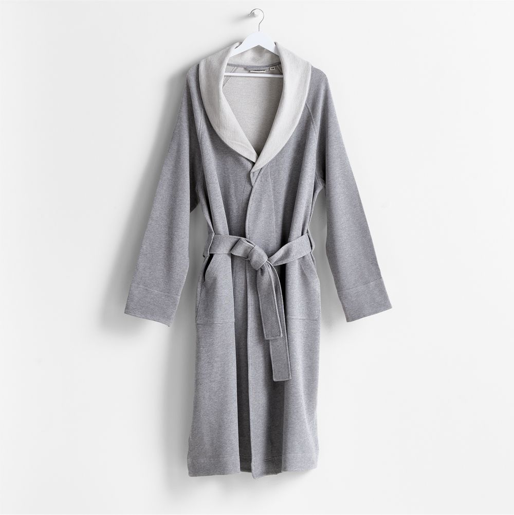 Organic Cotton Jersey Heathered Grey Bath Robe