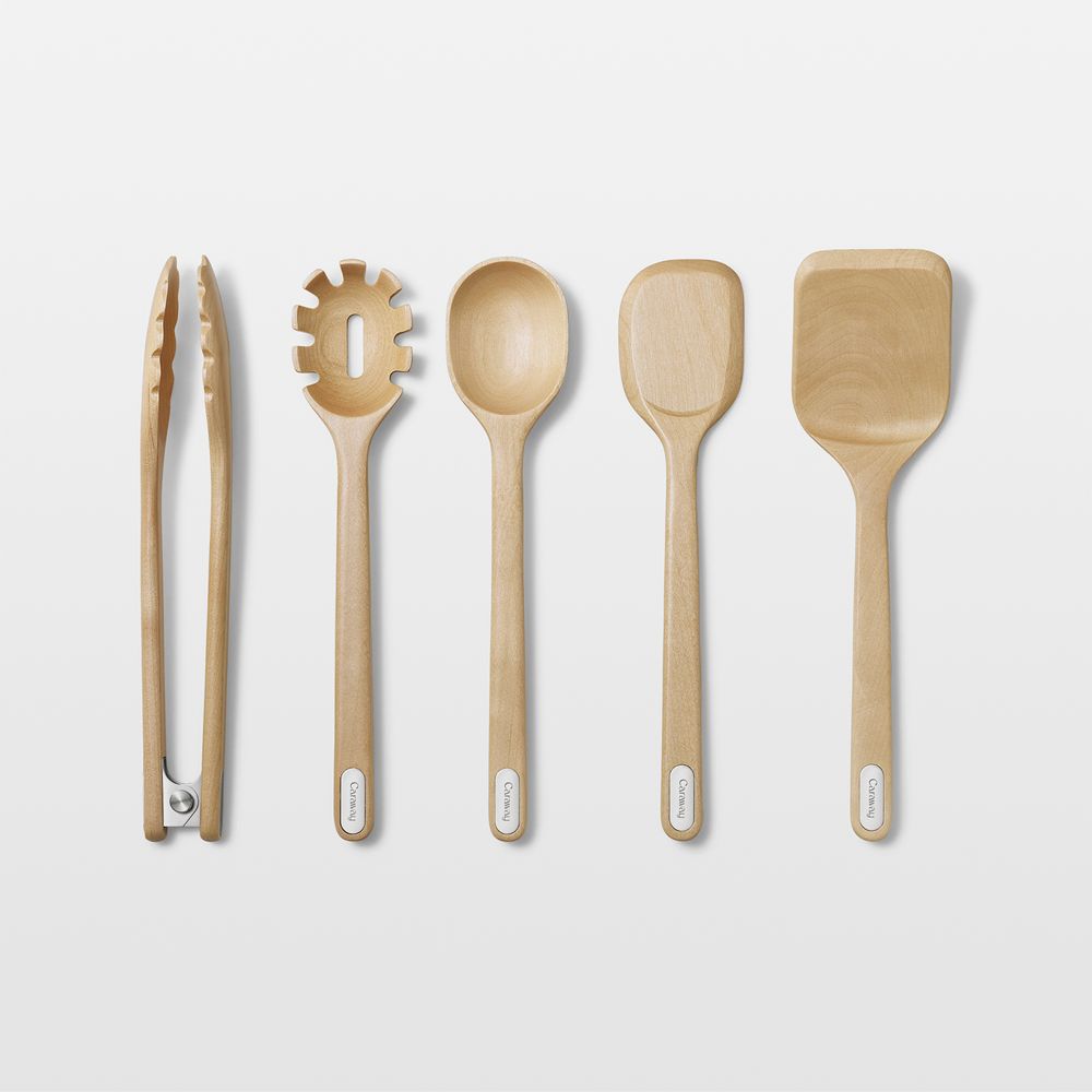 Caraway Birch Wood Utensils, Set of 5