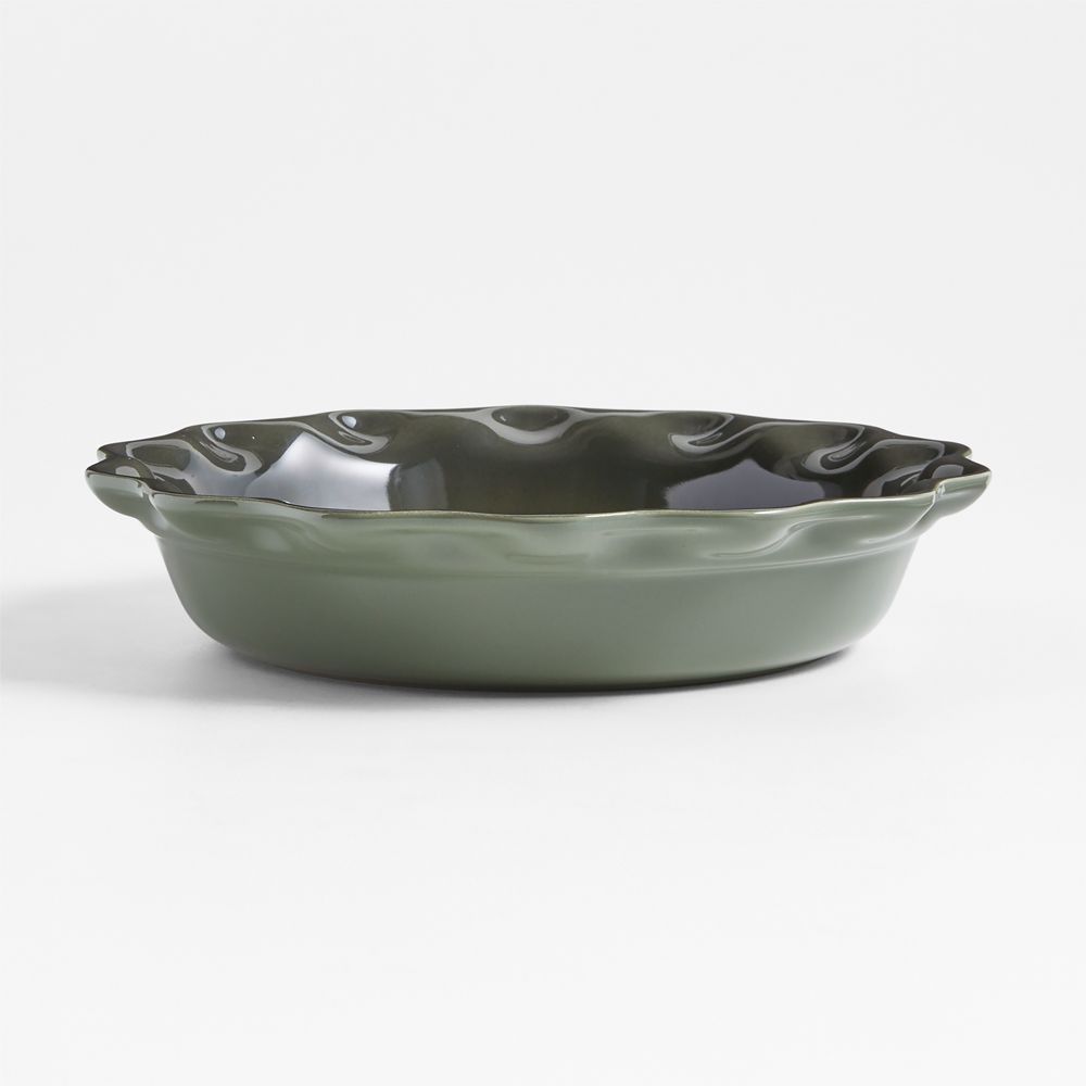 Le Creuset Heritage 9" Thyme Stoneware Pie Dish with Fluted Rim