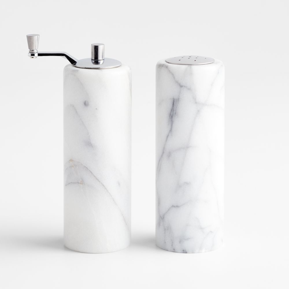 French Kitchen Marble Salt and Pepper Mills