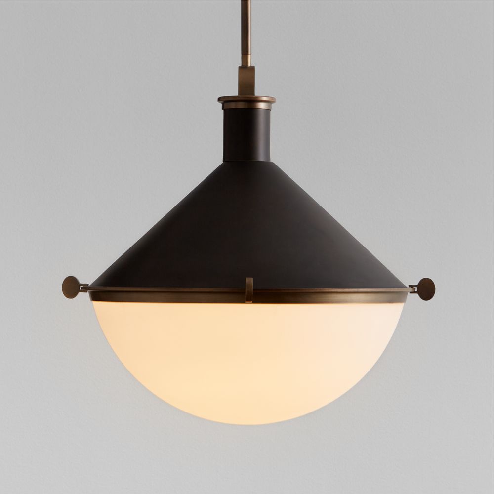 Aster Milk Glass Pendant Light 17"