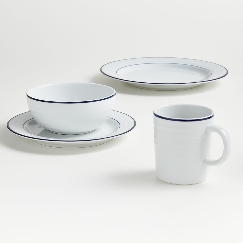 Roulette Blue Band 4-Piece Place Setting