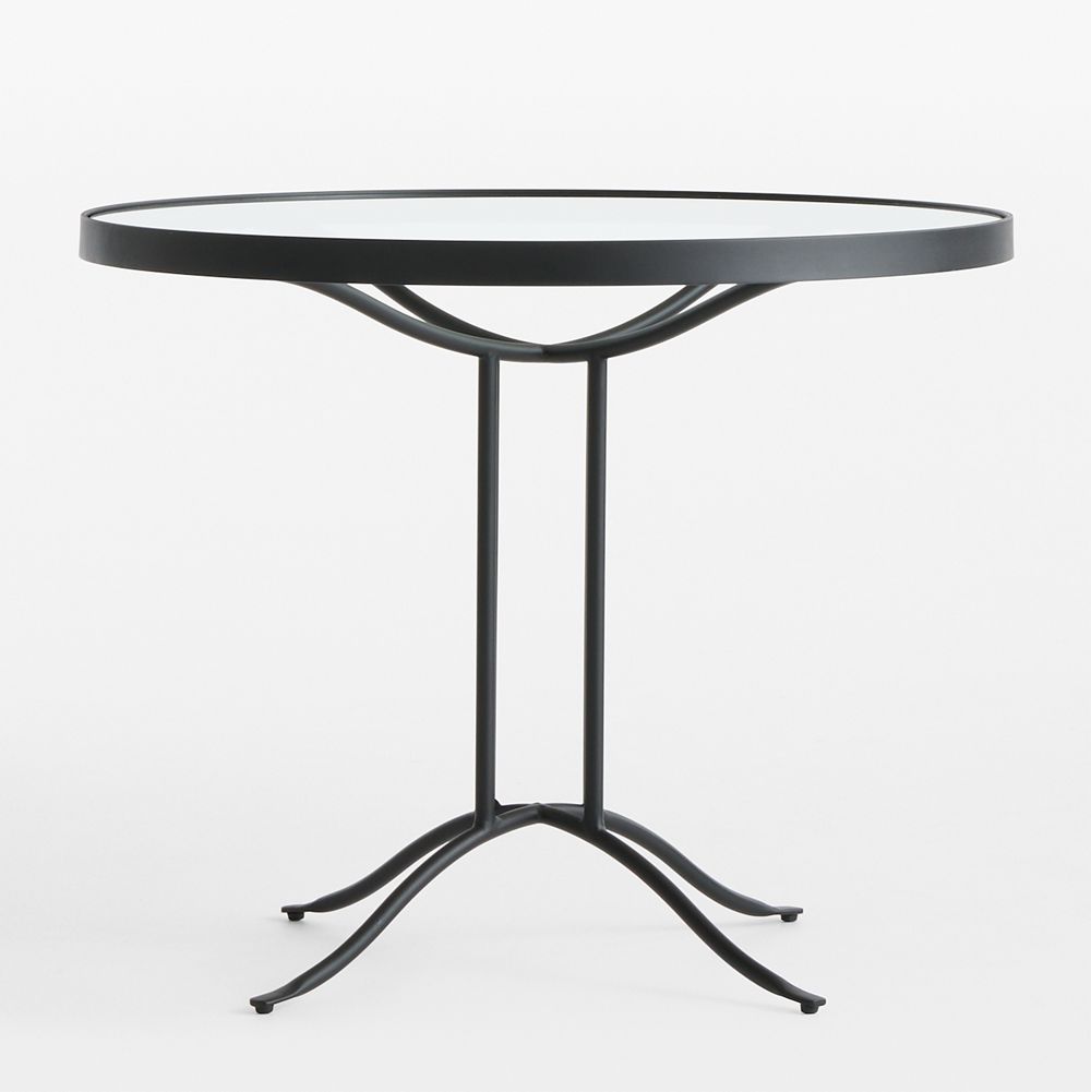 Galleria 35" Metal and Glass Top Outdoor Bistro Table