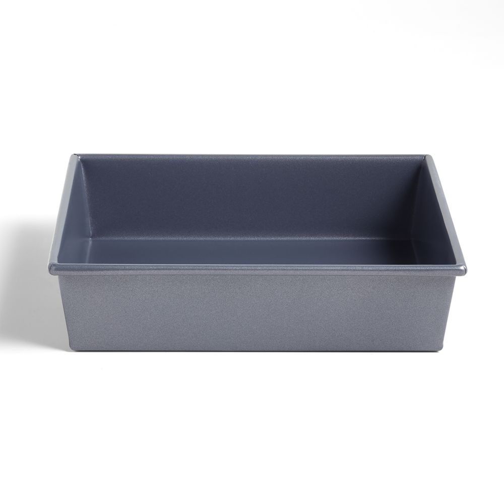 Crate & Barrel Slate Blue 9" Square Silicone Nonstick Cake Pan