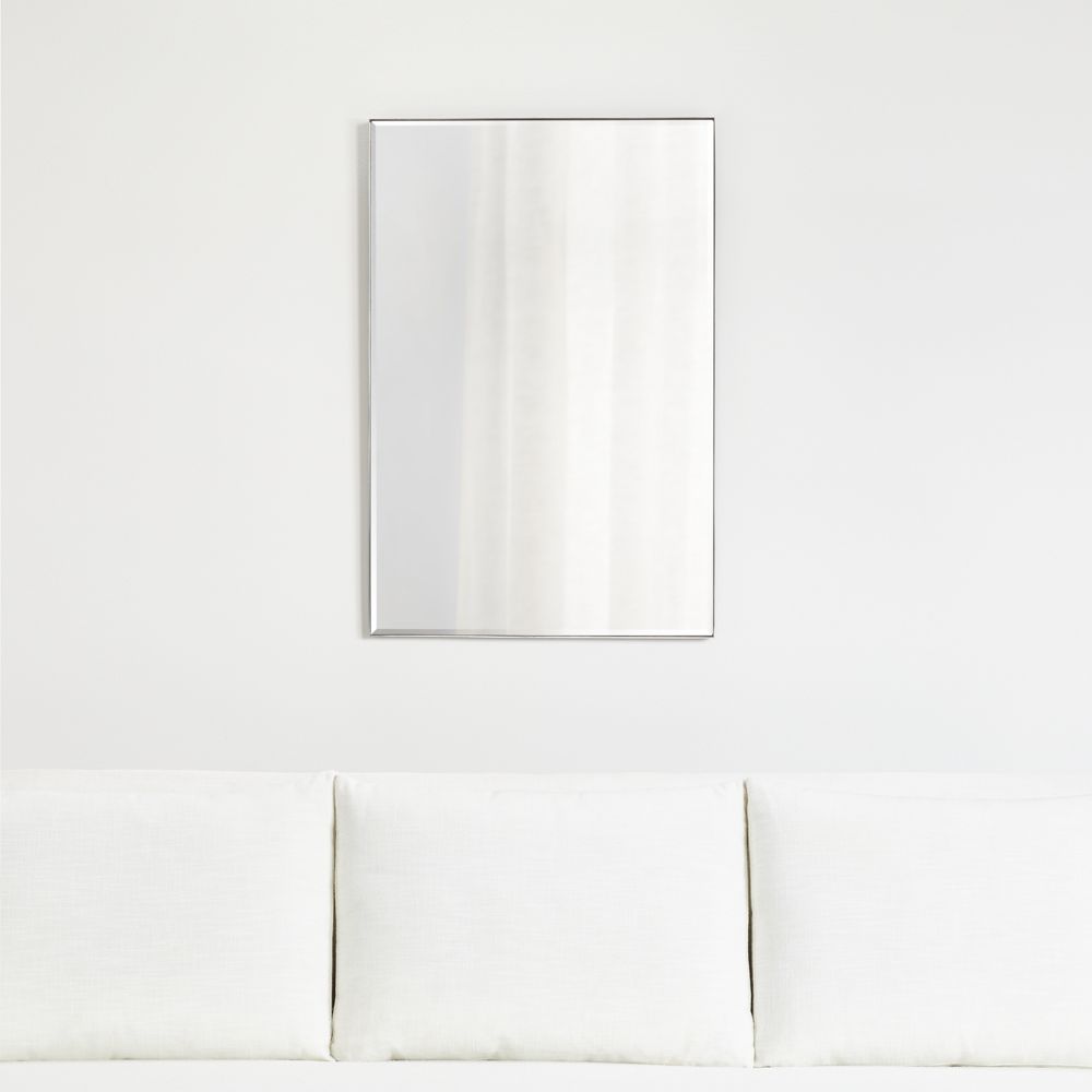 Edge Medium Silver Rectangle Vanity Mirror 24"x36"