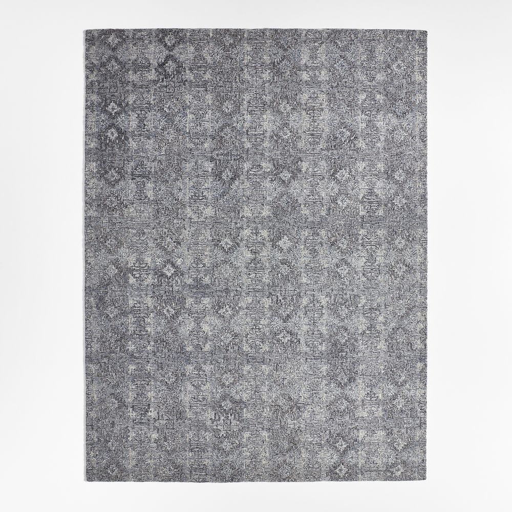 Alvarez Wool Hand-Tufted Black Area Rug