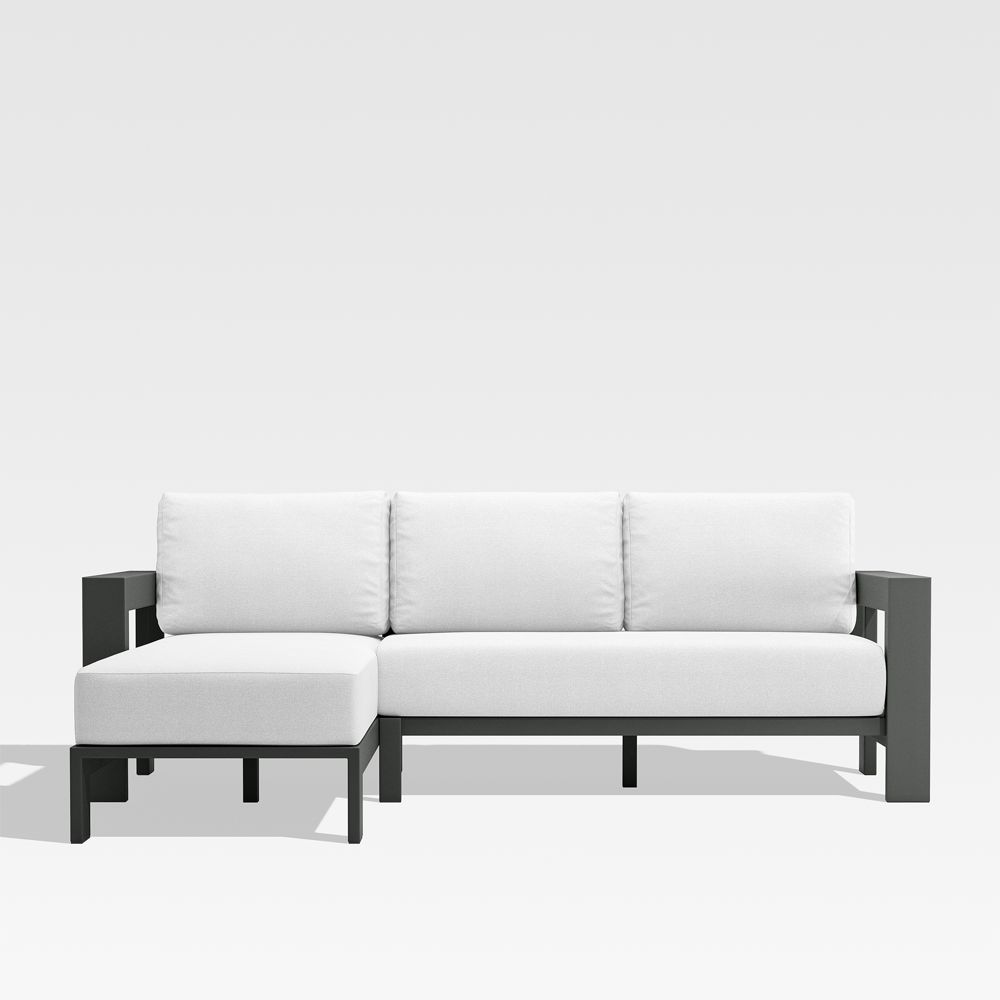 Walker 2-Piece Left Arm Chaise Metal Outdoor Sectional with Sunbrella Cushions