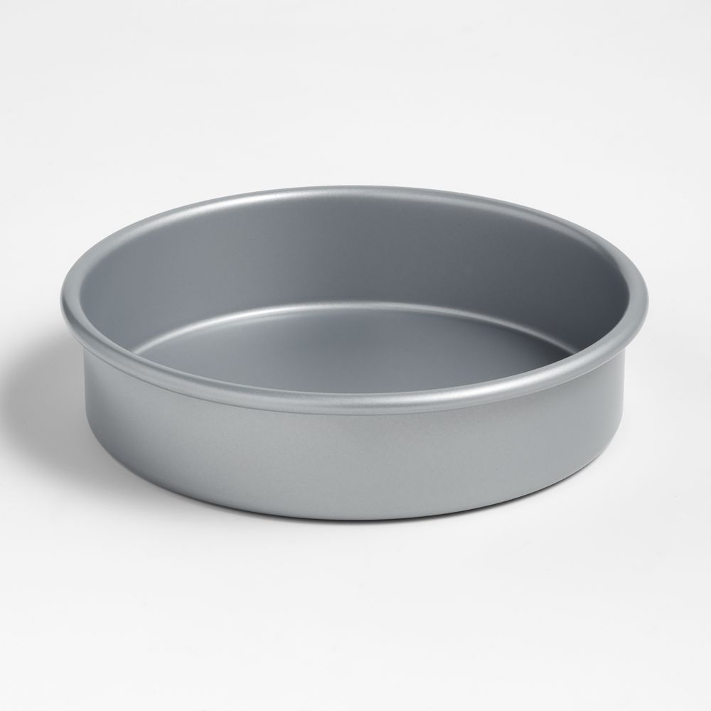 Crate & Barrel Silver 9" Round Silicone Nonstick Cake Pan