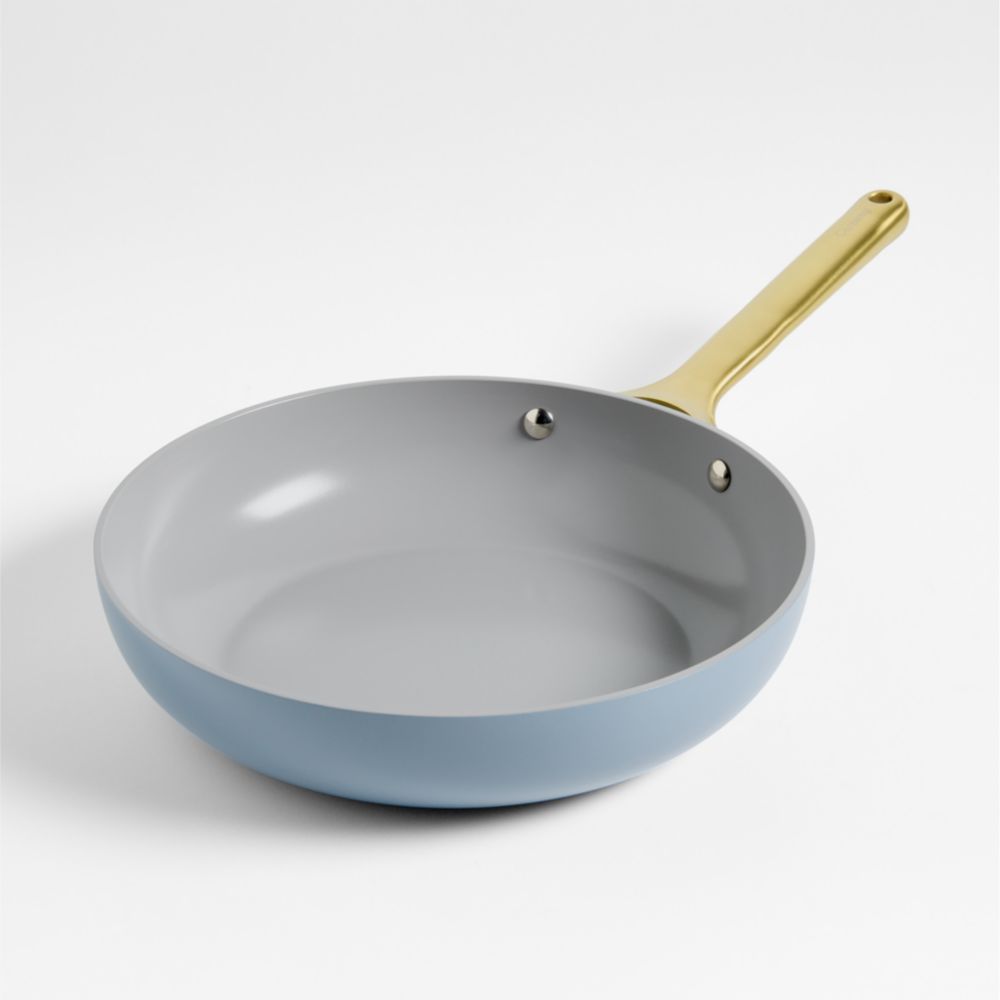 Caraway Blue Lagoon Ceramic Nonstick 8" Mini Fry Pan with Gold Hardware