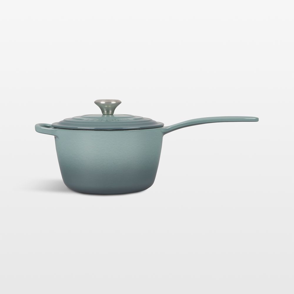 Le Creuset Signature 2.25-Qt. Sea Salt Blue Enameled Cast Iron Saucepan